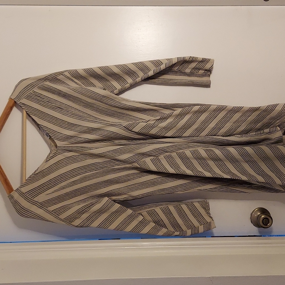 ZARA Oatmeal + Black Striped Mini Dress